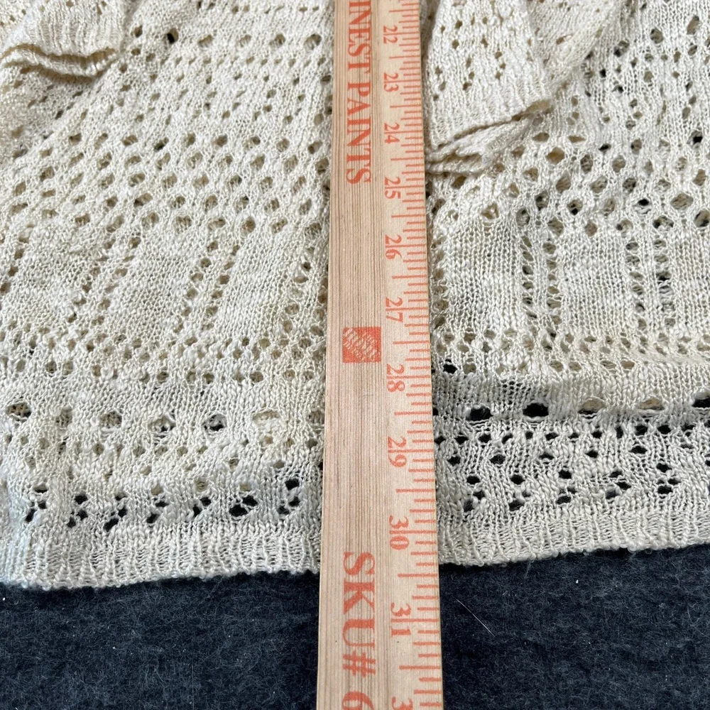Rue21 Cardigan Women's Large Cream Crochet Lightweight Long Sleeve Open Front
